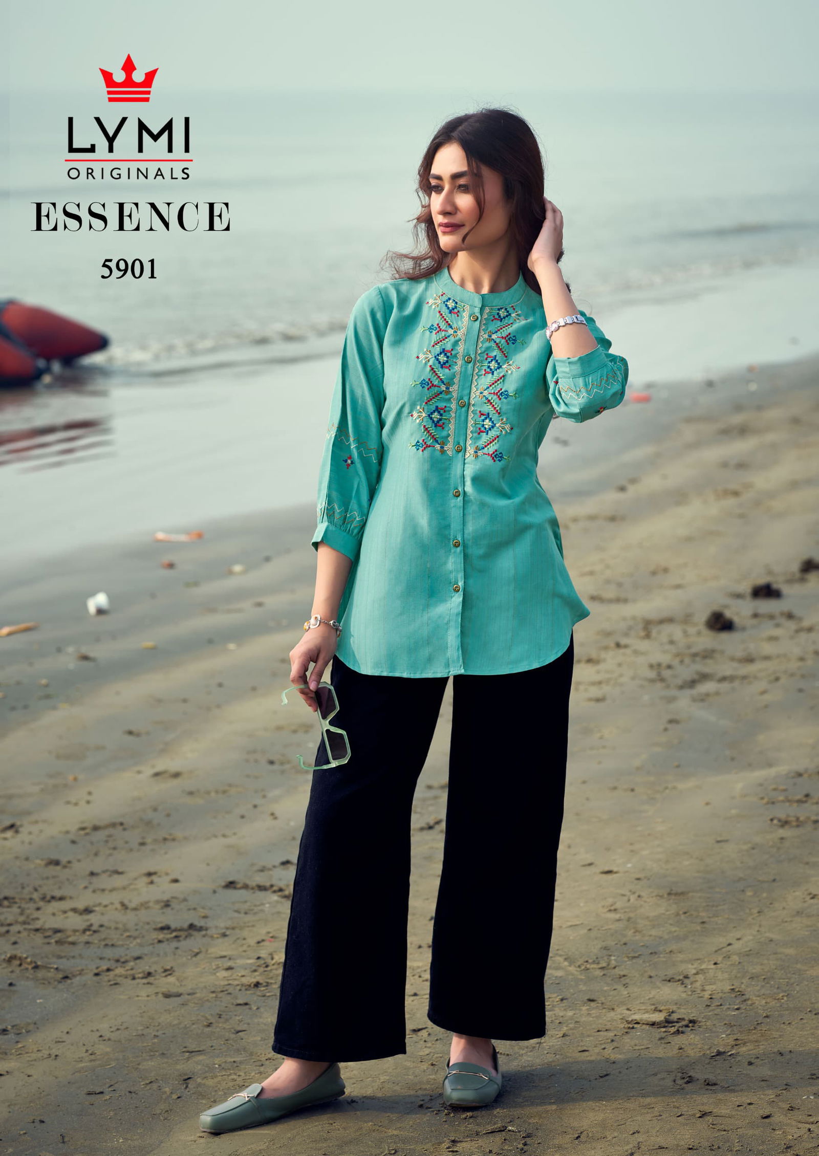 Essence By Lymi Viscose With Fancy Work Ladies Top Wholesale Shop In Surat